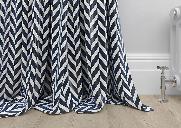 Chevron Stripe, Navy - Made to Measure Curtains - Image 6